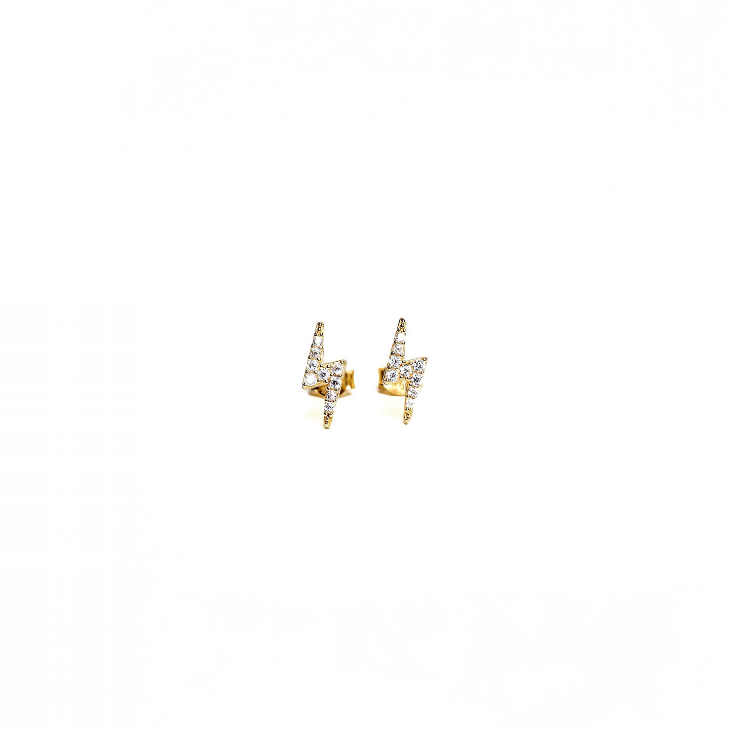 14K Gold Lightning Bolt Stud Earrings – SrOfGold Spark Edition