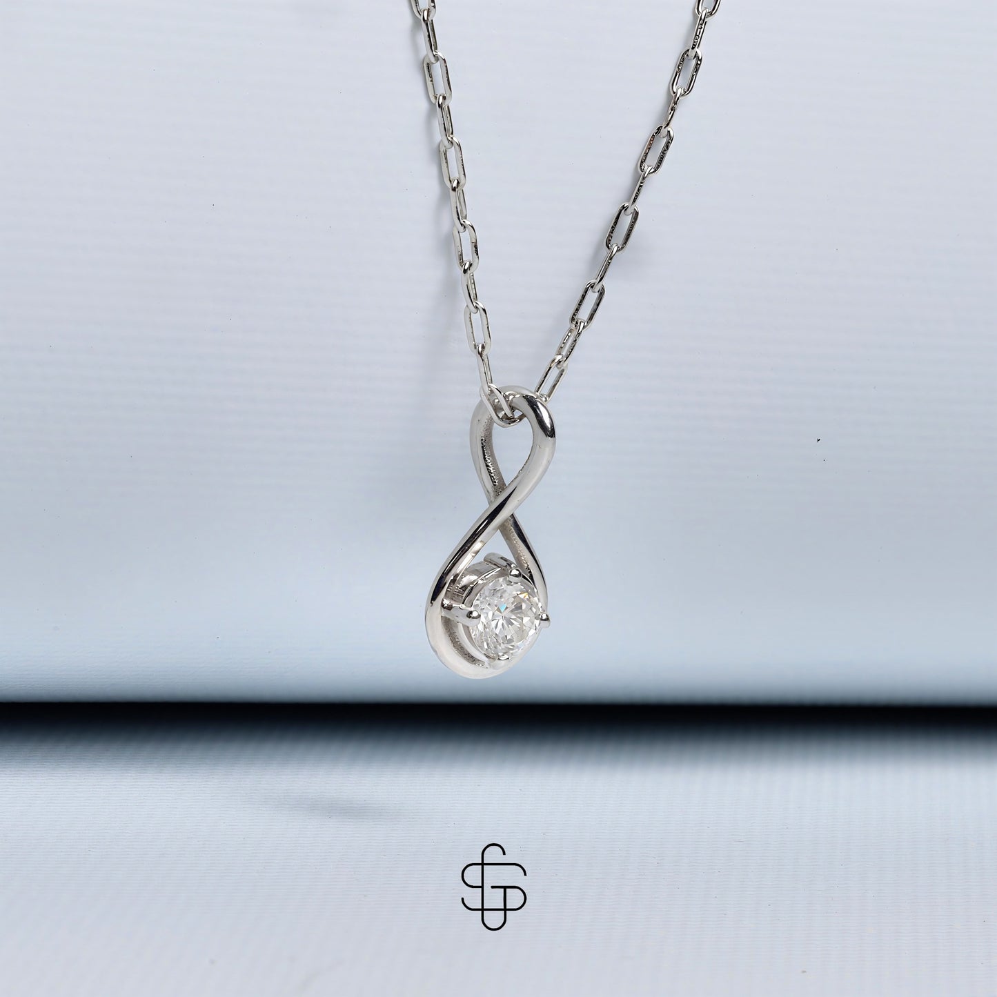 Eternal Grace: 14K White Gold Necklace with Lab Diamond