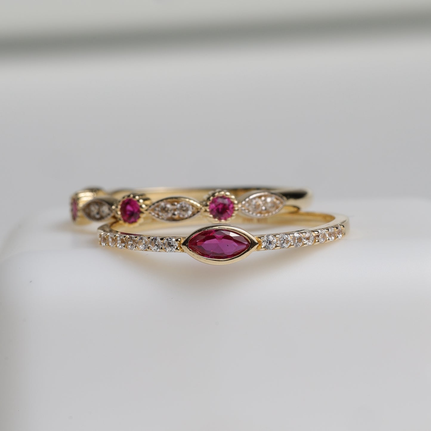 Ruby Radiance Ring Set