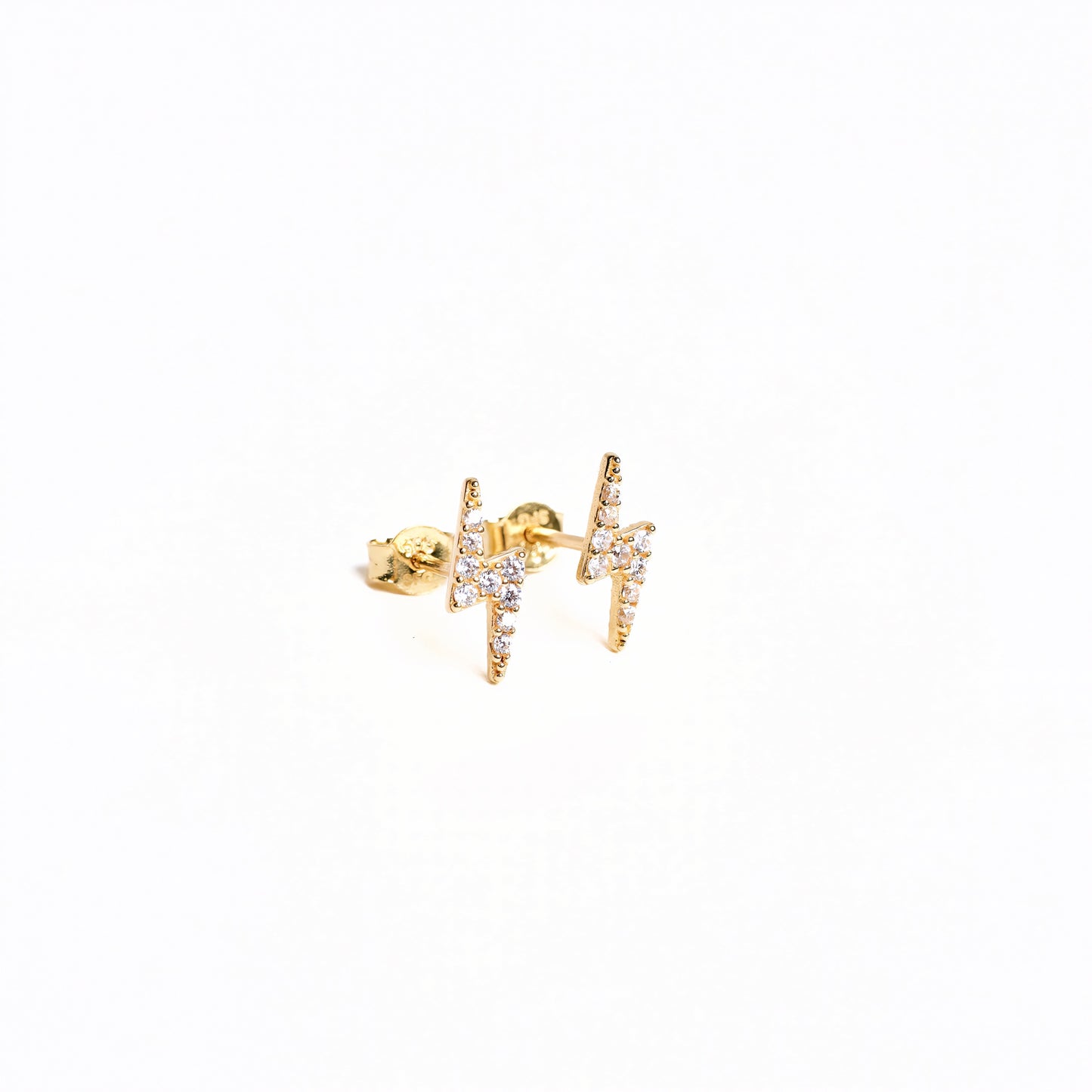 14K Gold Lightning Bolt Stud Earrings – SrOfGold Spark Edition