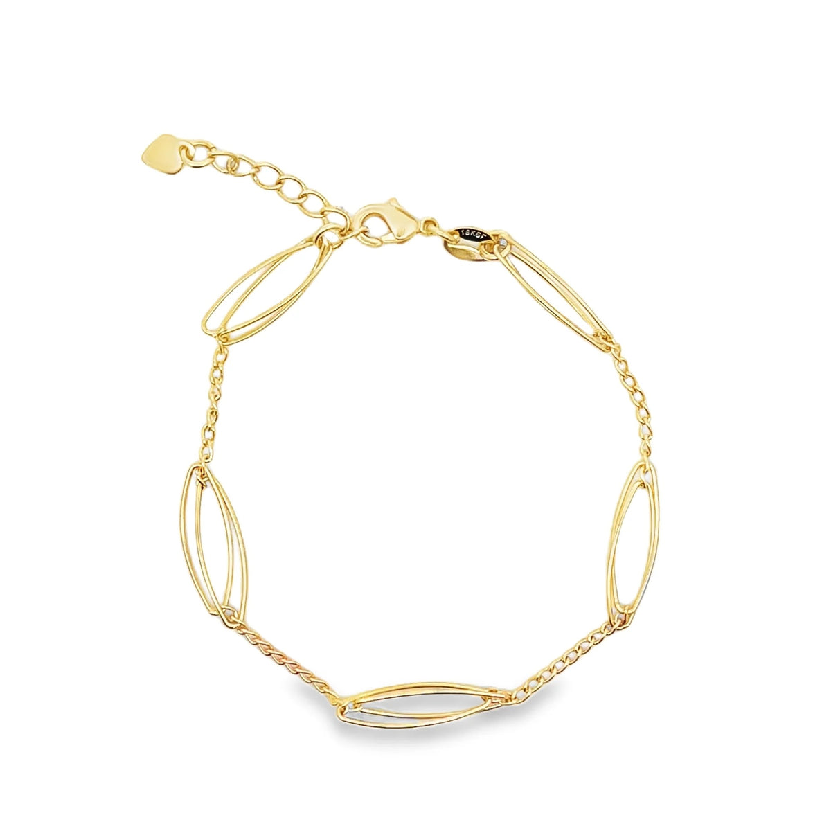 18K gold-filled delicate open link bracelet