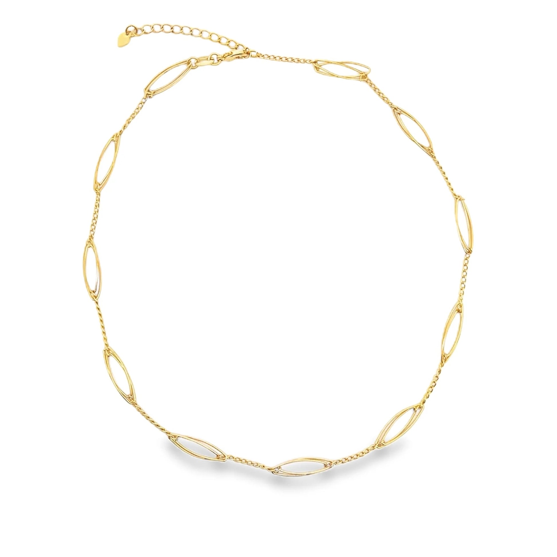 18K gold-filled delicate open link choker necklace